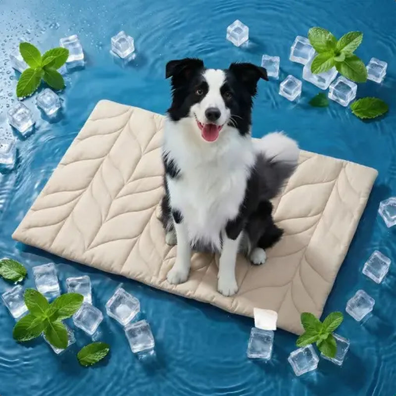 SUMMER COOLING MAT - Eco-Friendly for Large Dogs - Portable, Machine Washable, Durable Cooling Pad for Crate, Camping, and Outdoor Use
