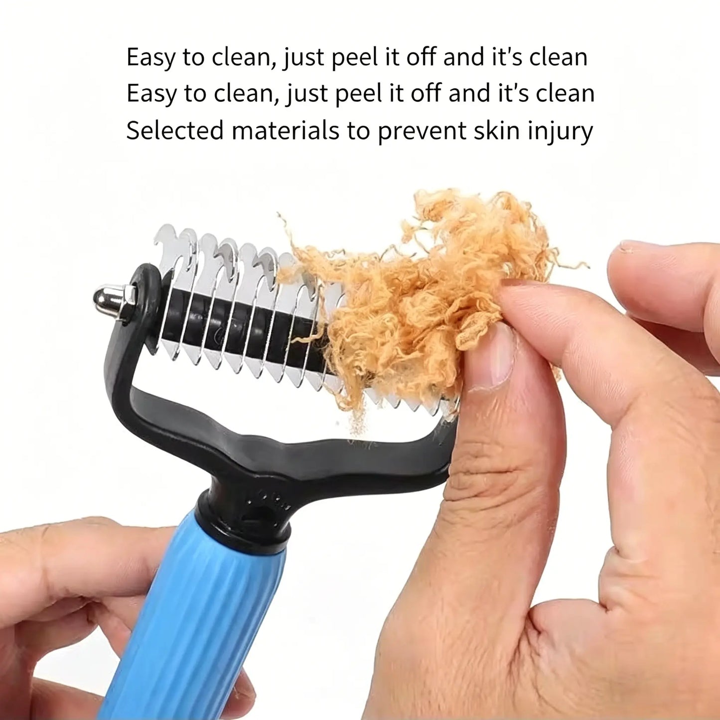Professional Pet Detangling Comb - Double-Sided Grooming Brush for Dogs and Cats with One-Click Undercoat Rake for Shedding and Mat Removal