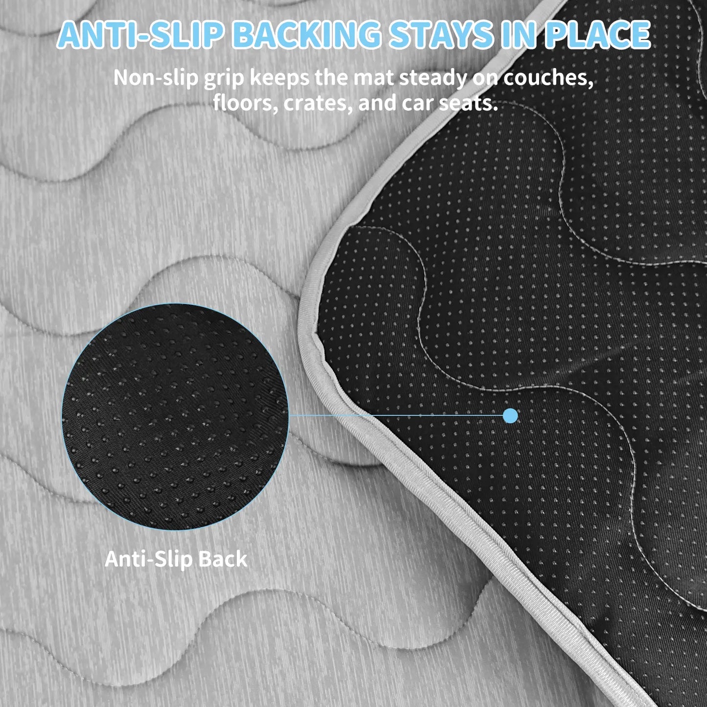 PETZOOKA Self-Cooling Dog and Cat Mat with Anti-Slip Base, Washable Portable Pet Sleep Pad for Summer, Extra Large Size 47.2" x 29.6
