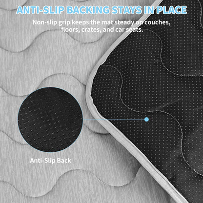 PETZOOKA Self-Cooling Dog and Cat Mat with Anti-Slip Base, Washable Portable Pet Sleep Pad for Summer, Extra Large Size 47.2" x 29.6