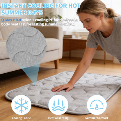 PETZOOKA Self-Cooling Dog and Cat Mat with Anti-Slip Base, Washable Portable Pet Sleep Pad for Summer, Extra Large Size 47.2" x 29.6