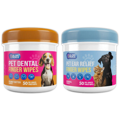 Dr. Paws Pet Care Finger Wipes for Comprehensive Dental, Ear, and Eye Hygiene
