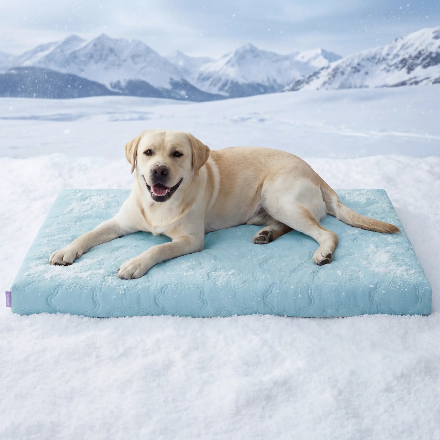 Lesure Orthopedic Cooling Dog Mat - Q-Max>0.5 with Washable Cover, Non-Slip Egg Crate Foam for Extra Large Breeds