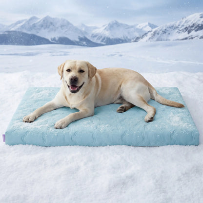 Lesure Orthopedic Cooling Dog Mat - Q-Max>0.5 with Washable Cover, Non-Slip Egg Crate Foam for Extra Large Breeds