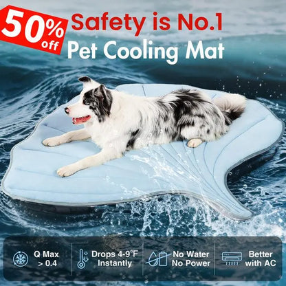 SUMMER COOLING MAT - Eco-Friendly for Large Dogs - Portable, Machine Washable, Durable Cooling Pad for Crate, Camping, and Outdoor Use