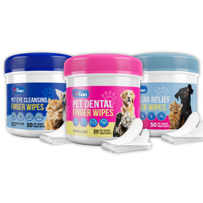 Dr. Paws Pet Care Finger Wipes for Comprehensive Dental, Ear, and Eye Hygiene