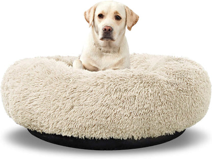 Large Washable Donut Dog Bed - Comfortable Calming Cuddler for Dogs