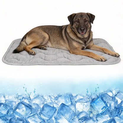 PETZOOKA Self-Cooling Dog and Cat Mat with Anti-Slip Base, Washable Portable Pet Sleep Pad for Summer, Extra Large Size 47.2" x 29.6