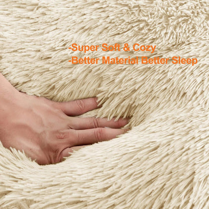 Large Washable Donut Dog Bed - Comfortable Calming Cuddler for Dogs