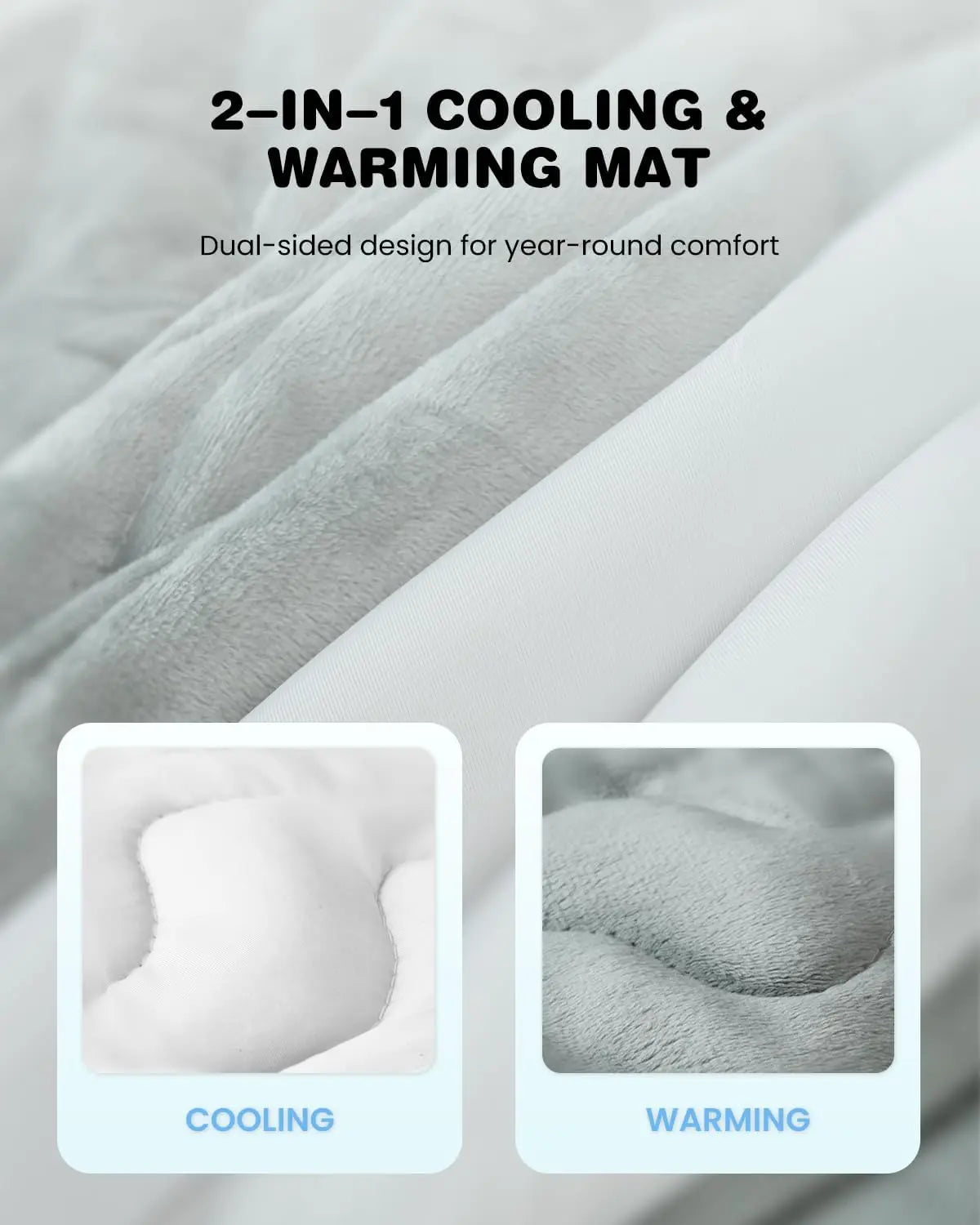 SUMMER COOLING MAT for Large Dogs with Q-MAX>0.4, 48" x 28", Thin Non-Gel Washable Self-Chill Pad, Non-Slip & Foldable for Dogs up to 80 lbs