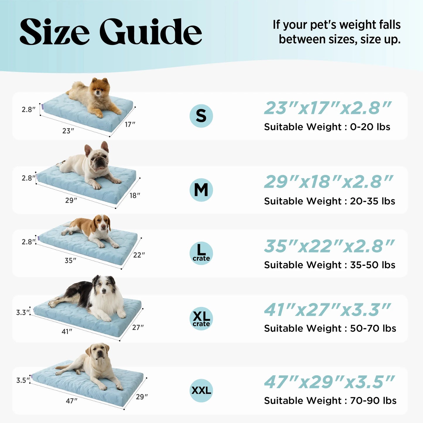 Lesure Orthopedic Cooling Dog Mat - Q-Max>0.5 with Washable Cover, Non-Slip Egg Crate Foam for Extra Large Breeds