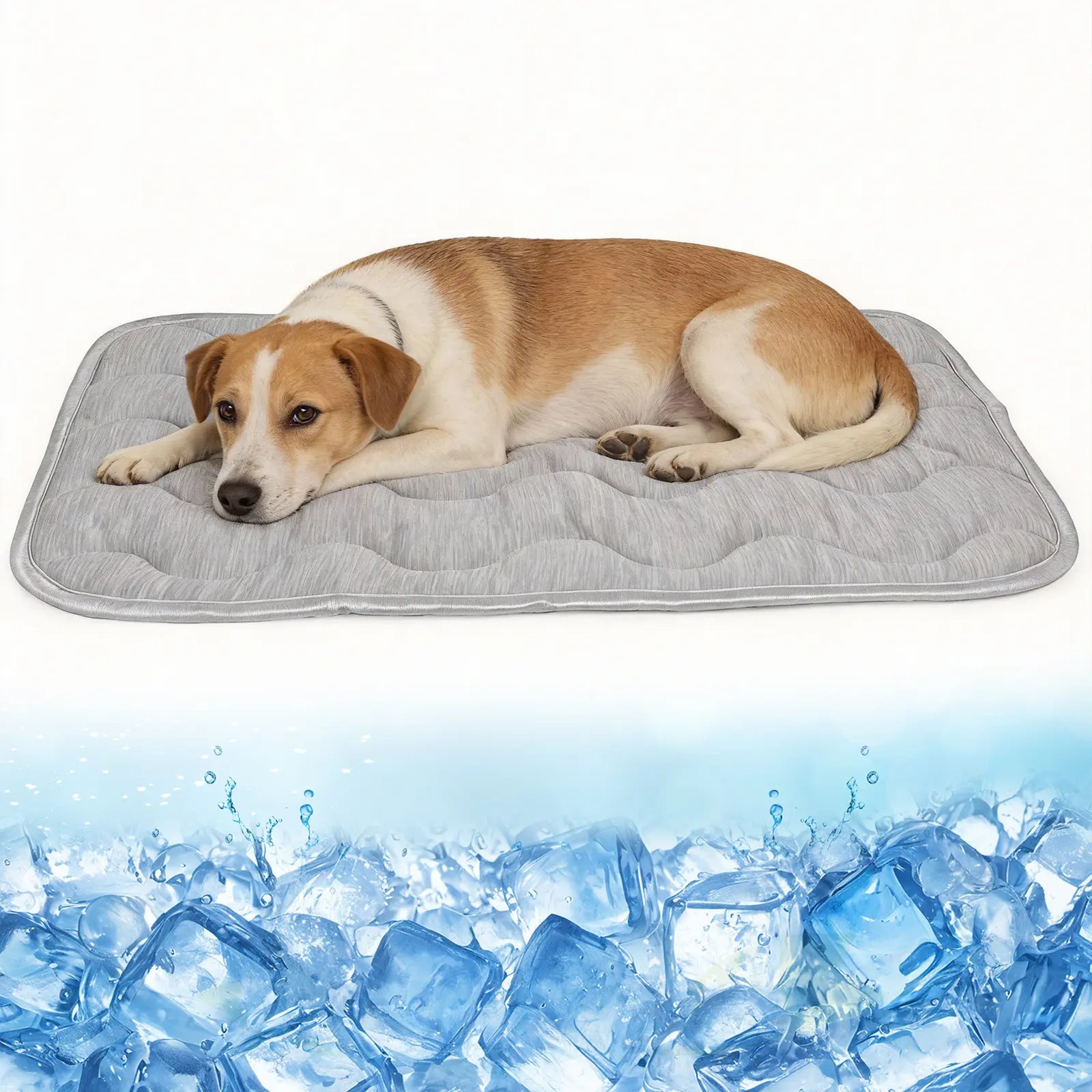 PETZOOKA Self-Cooling Dog and Cat Mat with Anti-Slip Base, Washable Portable Pet Sleep Pad for Summer, Extra Large Size 47.2" x 29.6