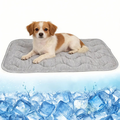 PETZOOKA Self-Cooling Dog and Cat Mat with Anti-Slip Base, Washable Portable Pet Sleep Pad for Summer, Extra Large Size 47.2" x 29.6