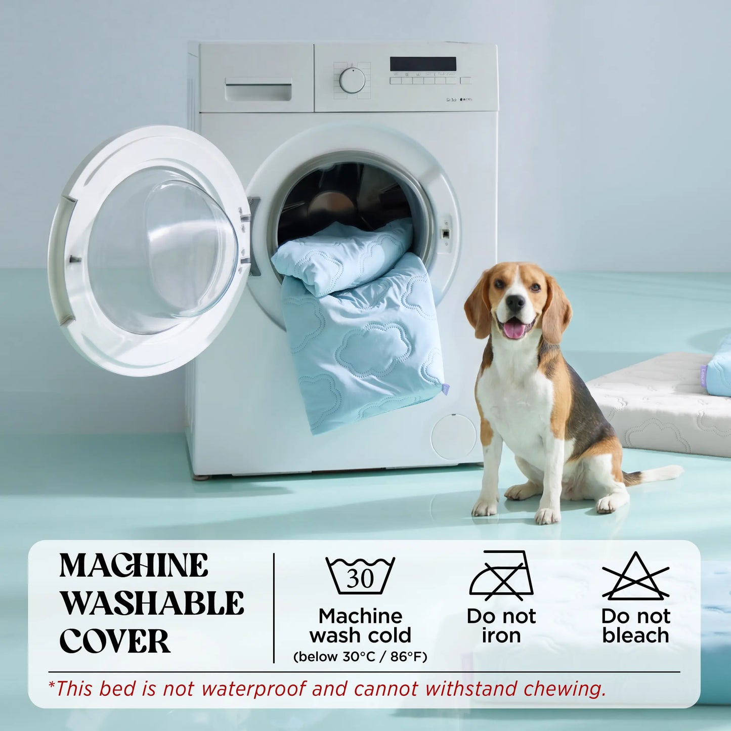 Lesure Orthopedic Cooling Dog Mat - Q-Max>0.5 with Washable Cover, Non-Slip Egg Crate Foam for Extra Large Breeds