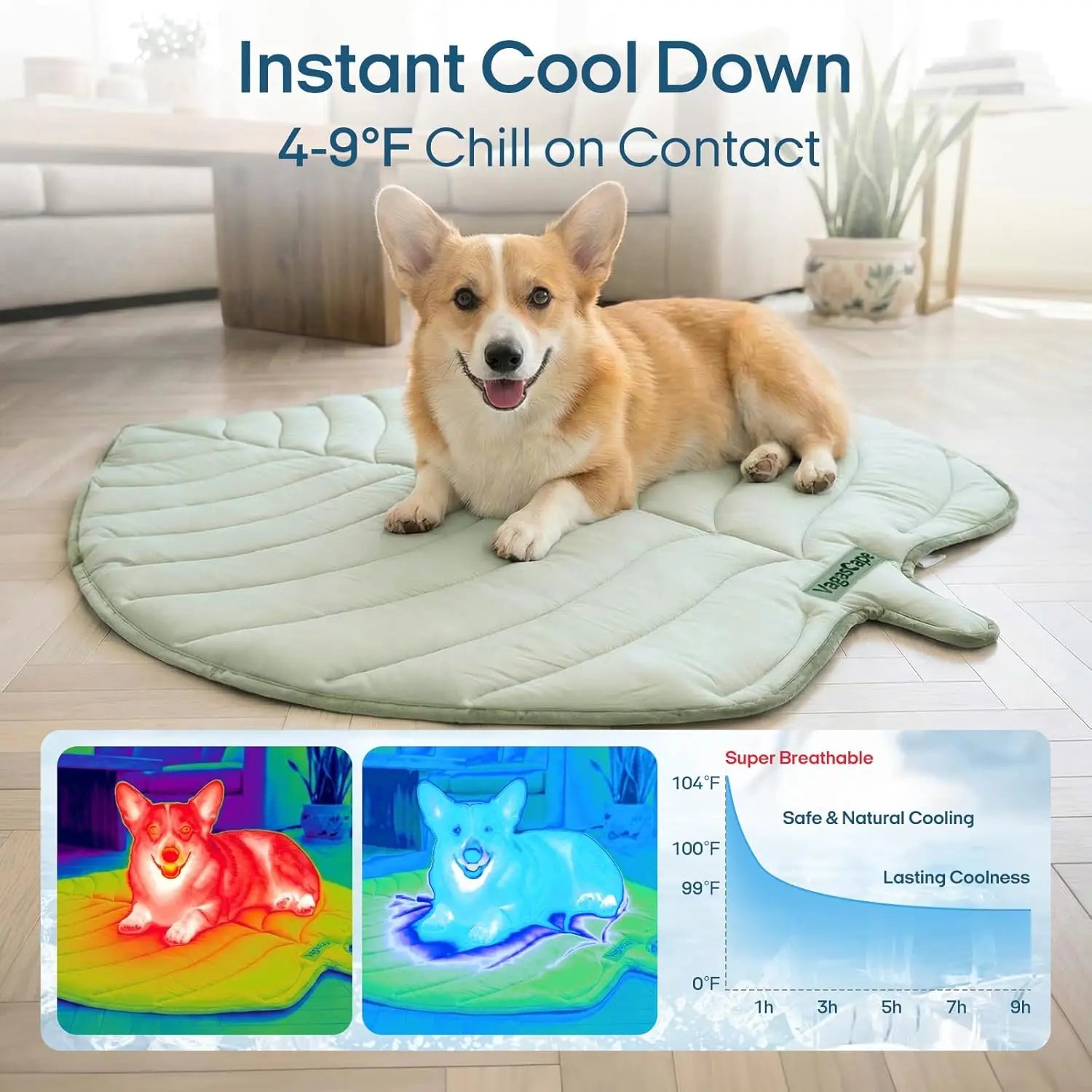 SUMMER COOLING MAT - Eco-Friendly for Large Dogs - Portable, Machine Washable, Durable Cooling Pad for Crate, Camping, and Outdoor Use