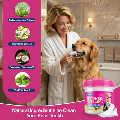 Dr. Paws Pet Care Finger Wipes for Comprehensive Dental, Ear, and Eye Hygiene