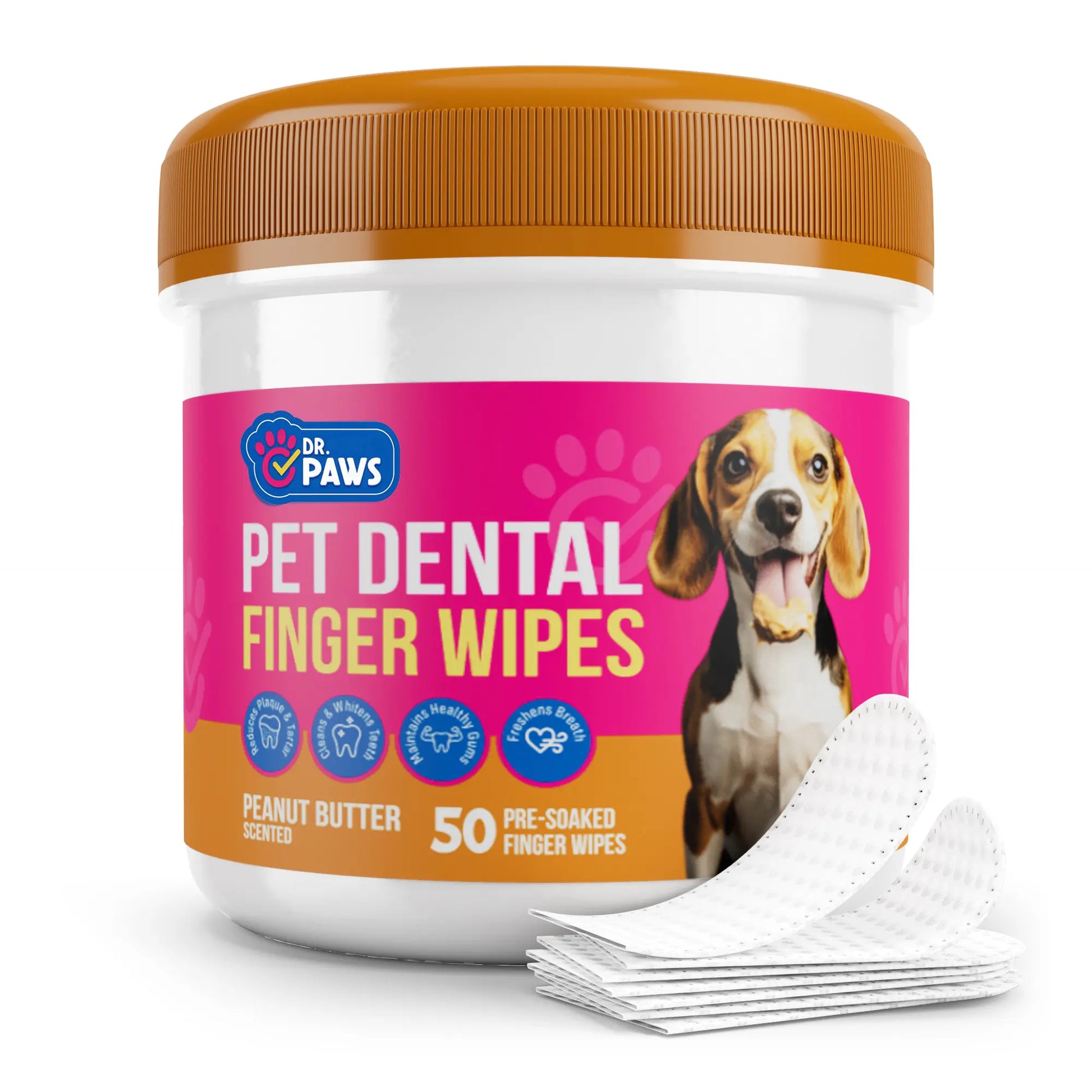 Dr. Paws Pet Care Finger Wipes for Comprehensive Dental, Ear, and Eye Hygiene