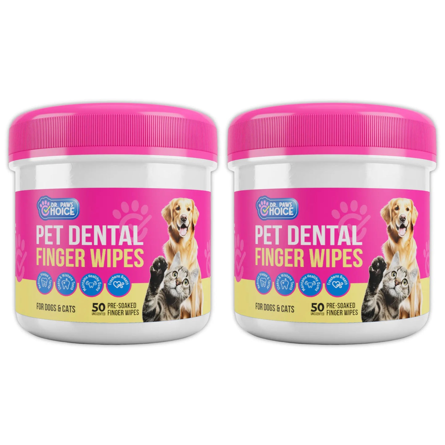 Dr. Paws Pet Care Finger Wipes for Comprehensive Dental, Ear, and Eye Hygiene