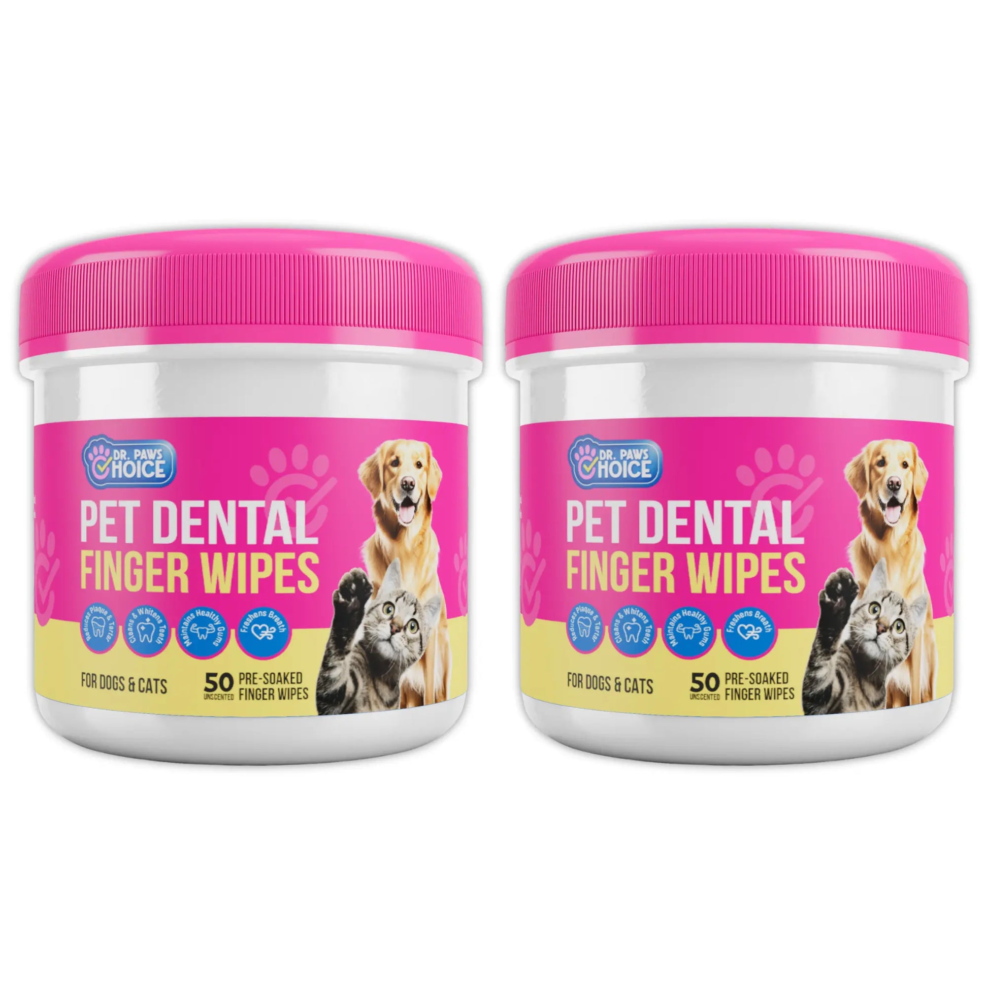 Dr. Paws Pet Care Finger Wipes for Comprehensive Dental, Ear, and Eye Hygiene