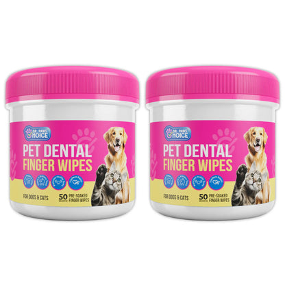 Dr. Paws Pet Care Finger Wipes for Comprehensive Dental, Ear, and Eye Hygiene