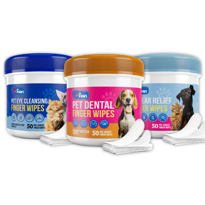 Dr. Paws Pet Care Finger Wipes for Comprehensive Dental, Ear, and Eye Hygiene