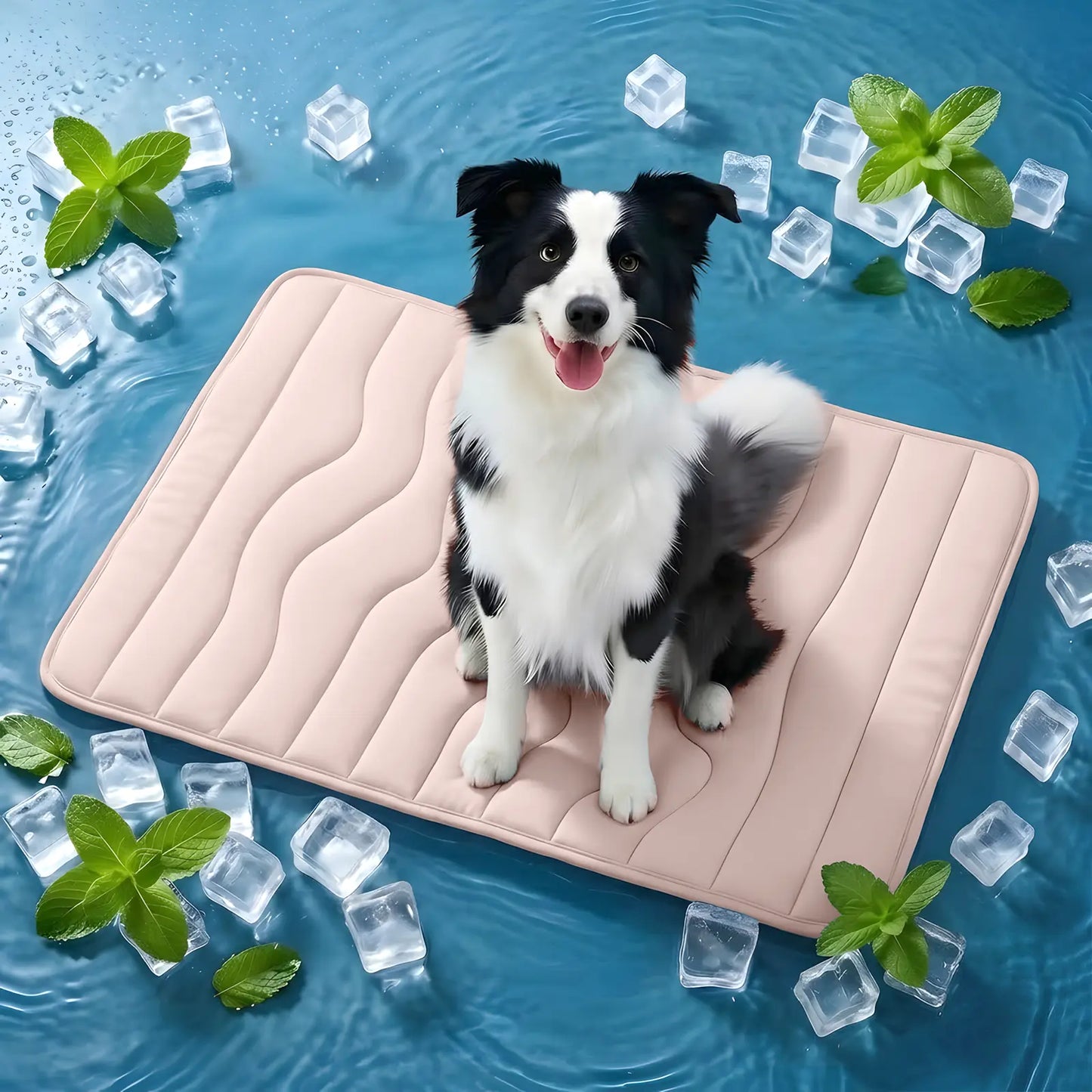 SUMMER COOLING MAT - Eco-Friendly for Large Dogs - Portable, Machine Washable, Durable Cooling Pad for Crate, Camping, and Outdoor Use