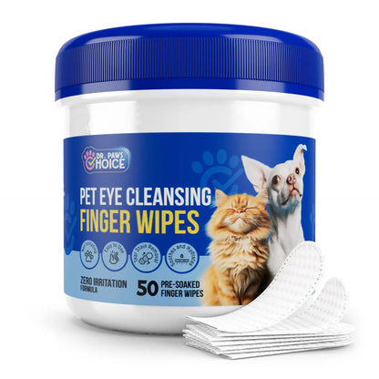Dr. Paws Pet Care Finger Wipes for Comprehensive Dental, Ear, and Eye Hygiene