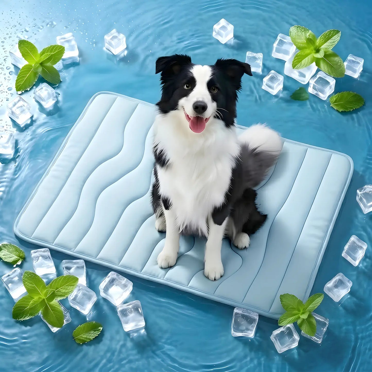 SUMMER COOLING MAT - Eco-Friendly for Large Dogs - Portable, Machine Washable, Durable Cooling Pad for Crate, Camping, and Outdoor Use