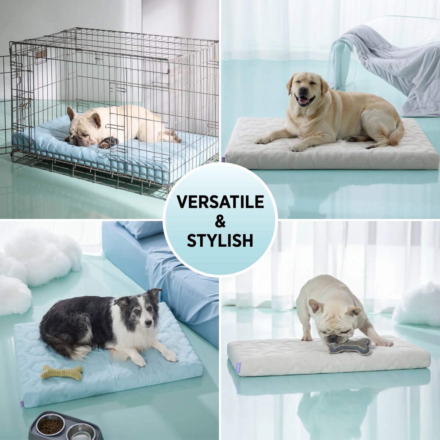 Lesure Orthopedic Cooling Dog Mat - Q-Max>0.5 with Washable Cover, Non-Slip Egg Crate Foam for Extra Large Breeds
