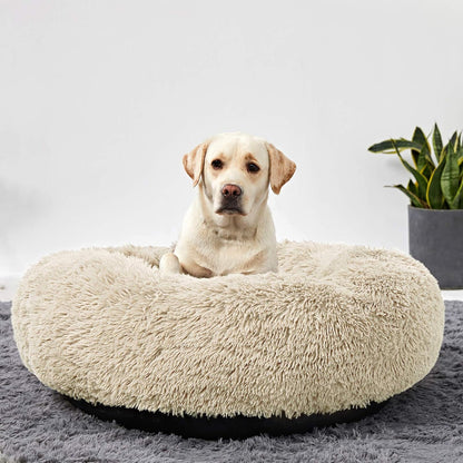 Large Washable Donut Dog Bed - Comfortable Calming Cuddler for Dogs