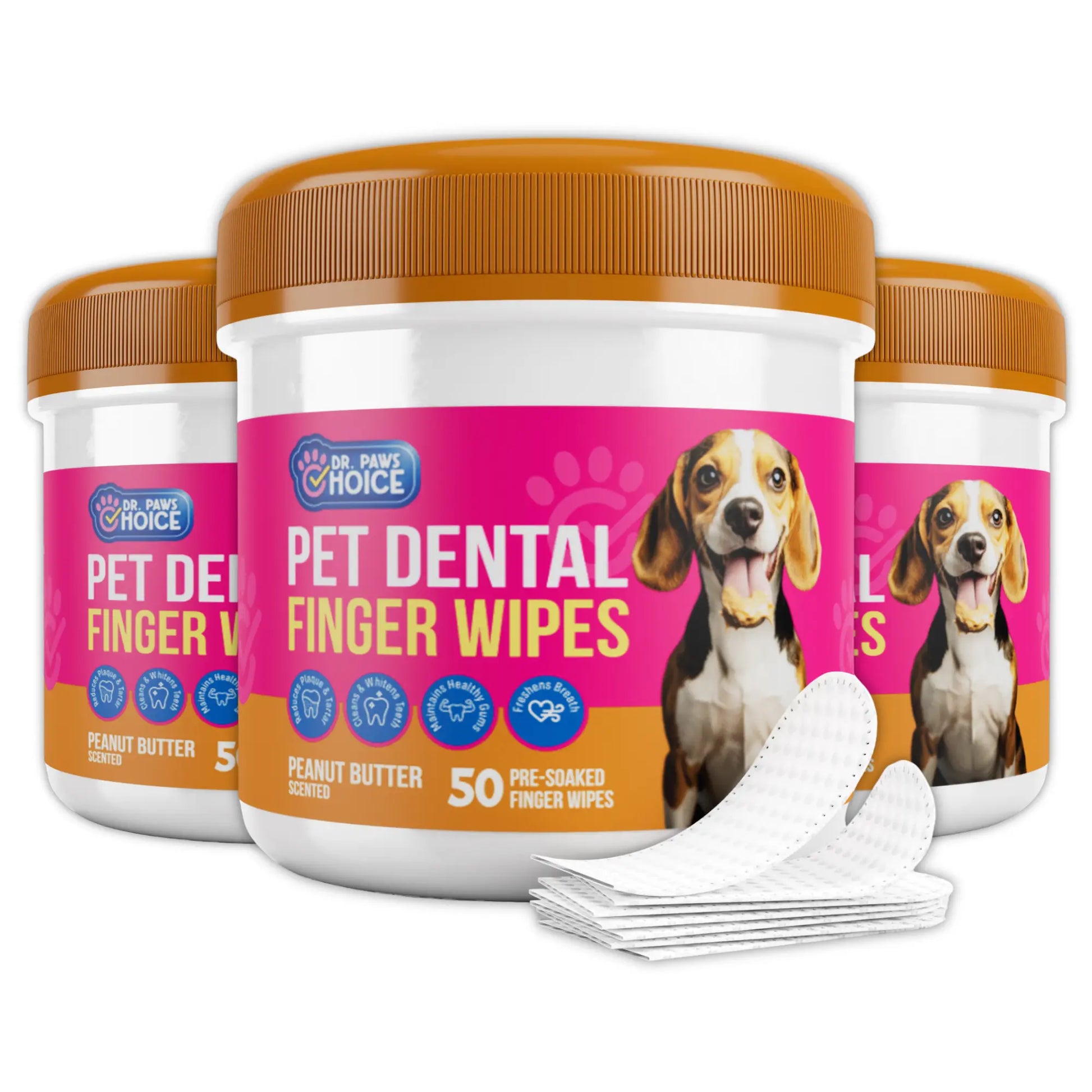 Dr. Paws Pet Care Finger Wipes for Comprehensive Dental, Ear, and Eye Hygiene