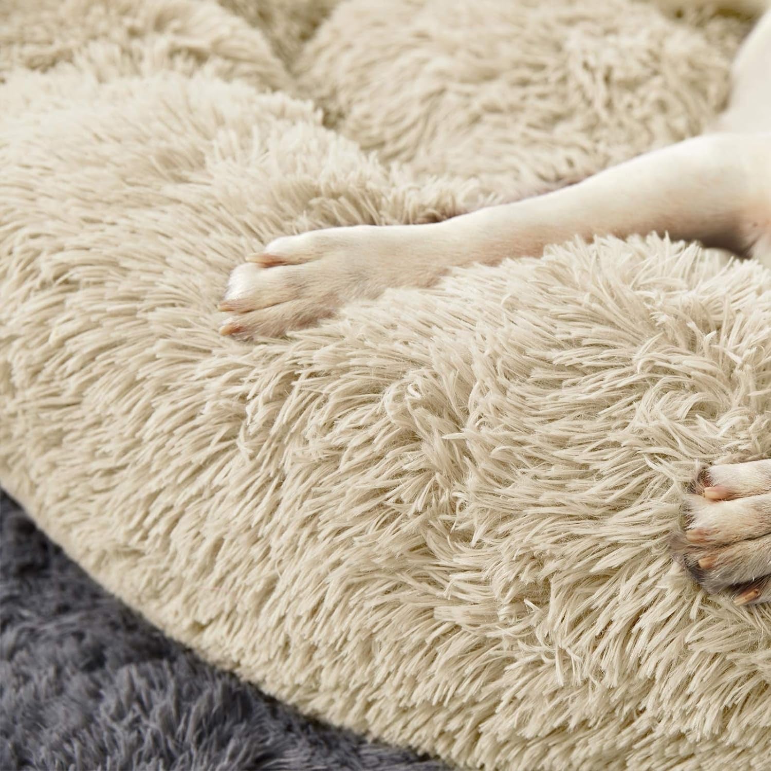 Large Washable Donut Dog Bed - Comfortable Calming Cuddler for Dogs