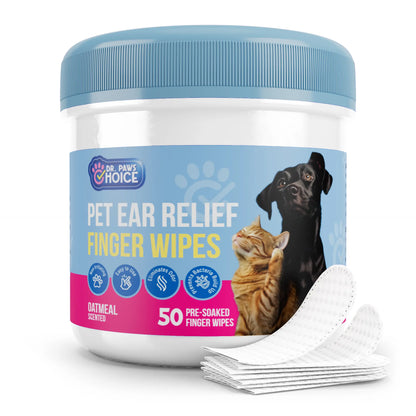 Dr. Paws Pet Care Finger Wipes for Comprehensive Dental, Ear, and Eye Hygiene