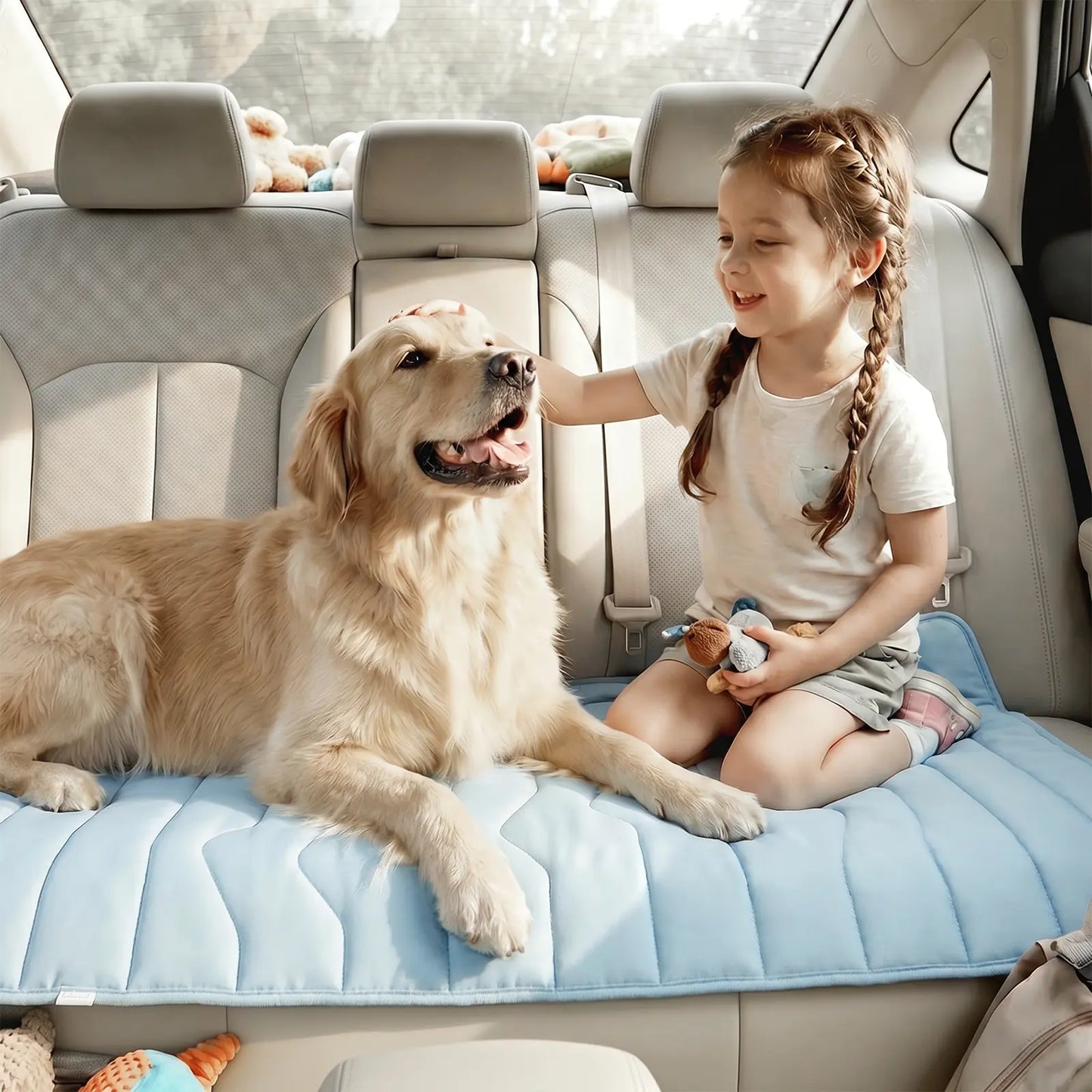 SUMMER COOLING MAT - Eco-Friendly for Large Dogs - Portable, Machine Washable, Durable Cooling Pad for Crate, Camping, and Outdoor Use