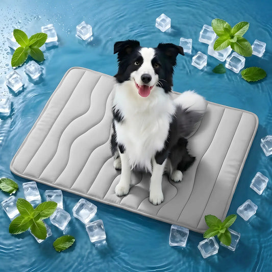SUMMER COOLING MAT - Eco-Friendly for Large Dogs - Portable, Machine Washable, Durable Cooling Pad for Crate, Camping, and Outdoor Use