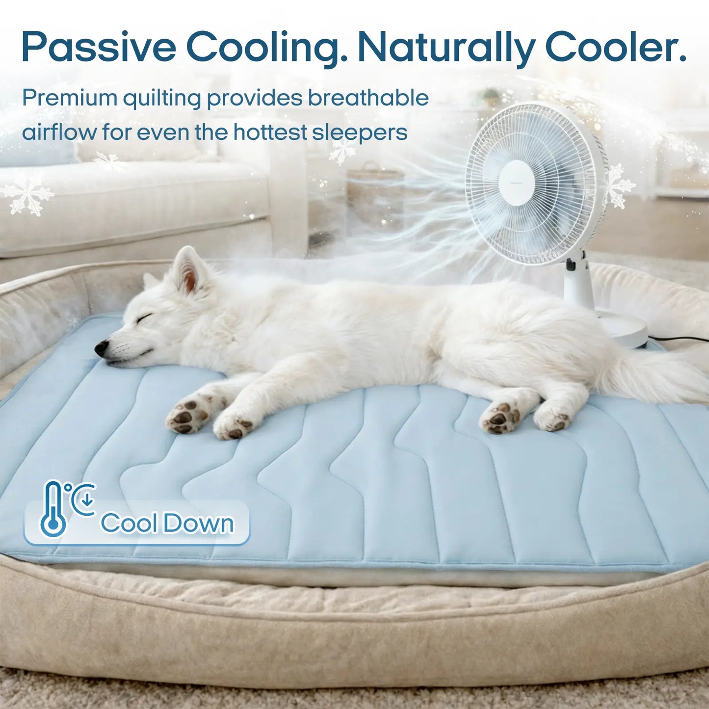 SUMMER COOLING MAT - Eco-Friendly for Large Dogs - Portable, Machine Washable, Durable Cooling Pad for Crate, Camping, and Outdoor Use