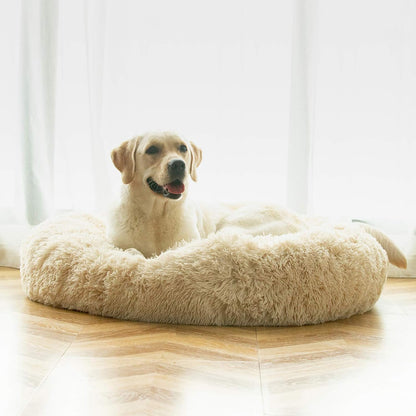 Large Washable Donut Dog Bed - Comfortable Calming Cuddler for Dogs