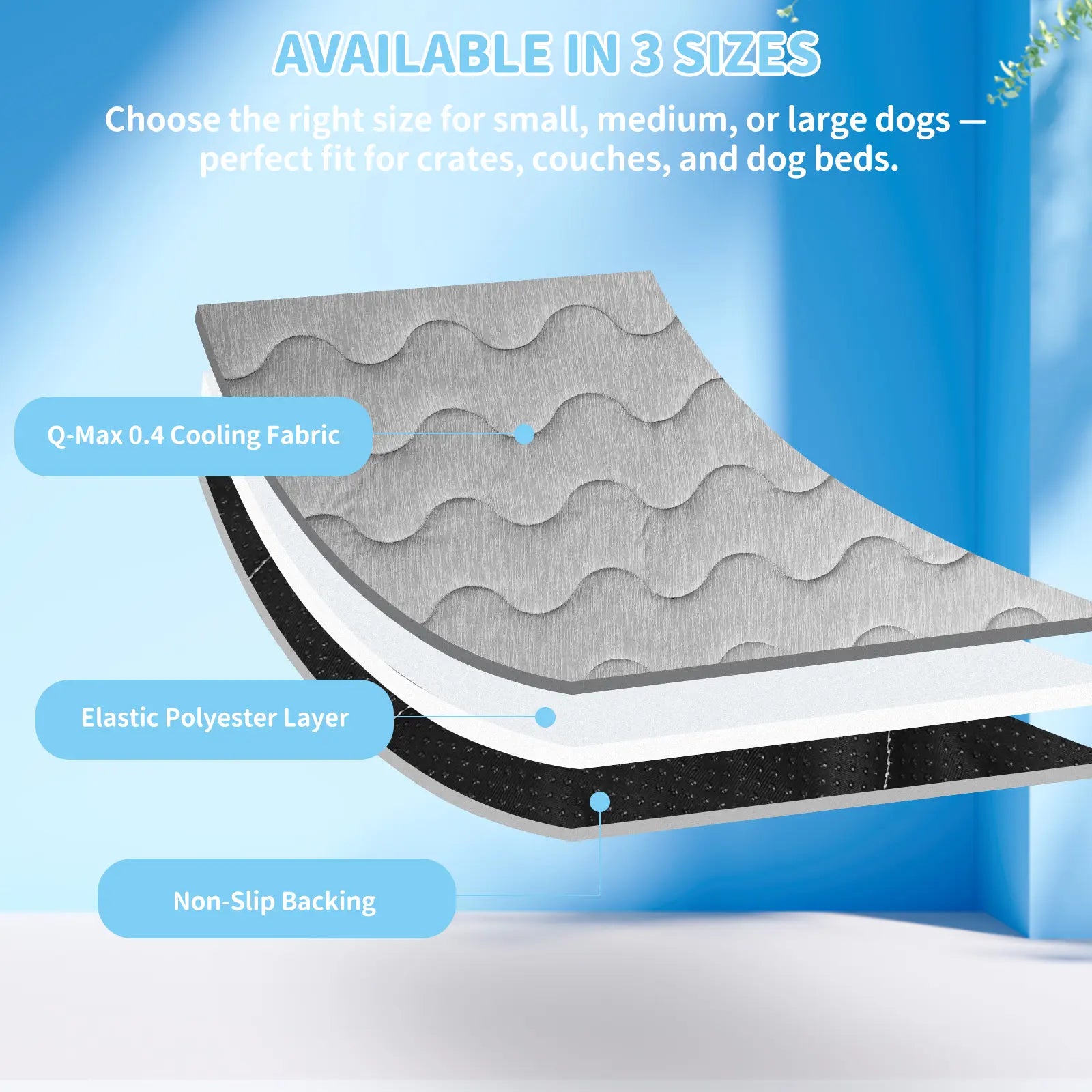 PETZOOKA Self-Cooling Dog and Cat Mat with Anti-Slip Base, Washable Portable Pet Sleep Pad for Summer, Extra Large Size 47.2" x 29.6
